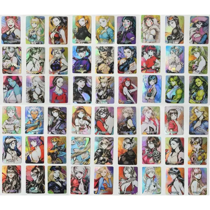 Diy Homemade 54Pcs/set Albedo Nami Hancock Anime Characters Goddess Card Rare Collection Flash Card Cartoon Toys Christmas Gift