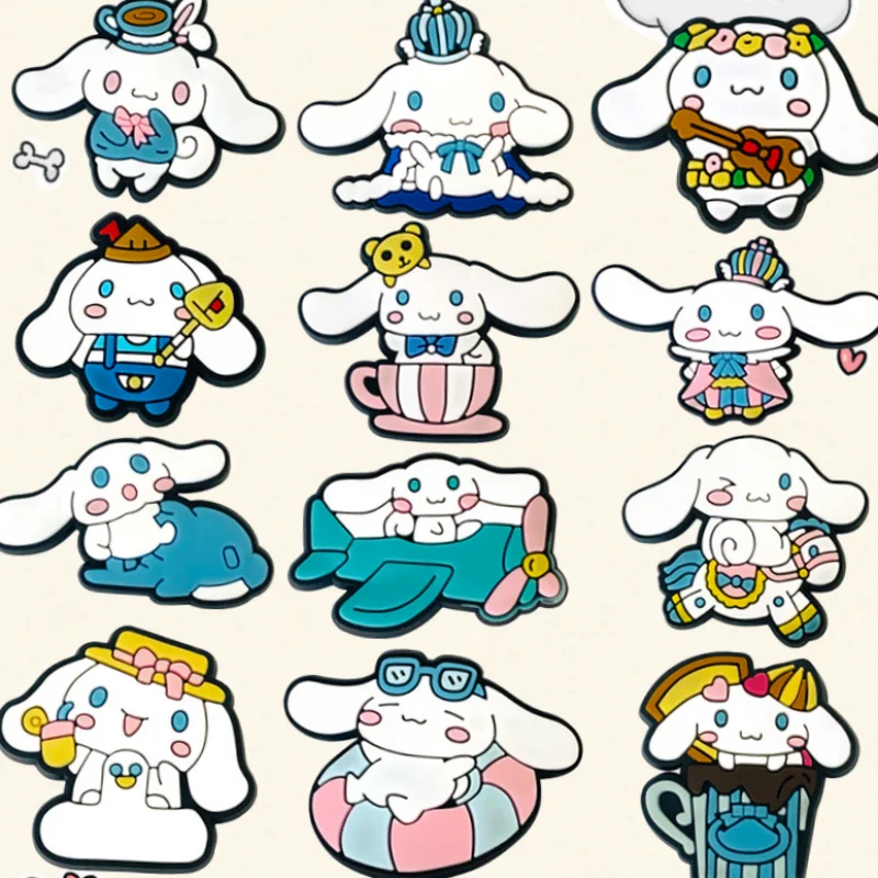 

12Pcs Sanrio Cinnamoroll Shoe Charms PVC Shoe Decorations Wristband Buckle Christmas Party Gift Ideas for Fashion Lovers