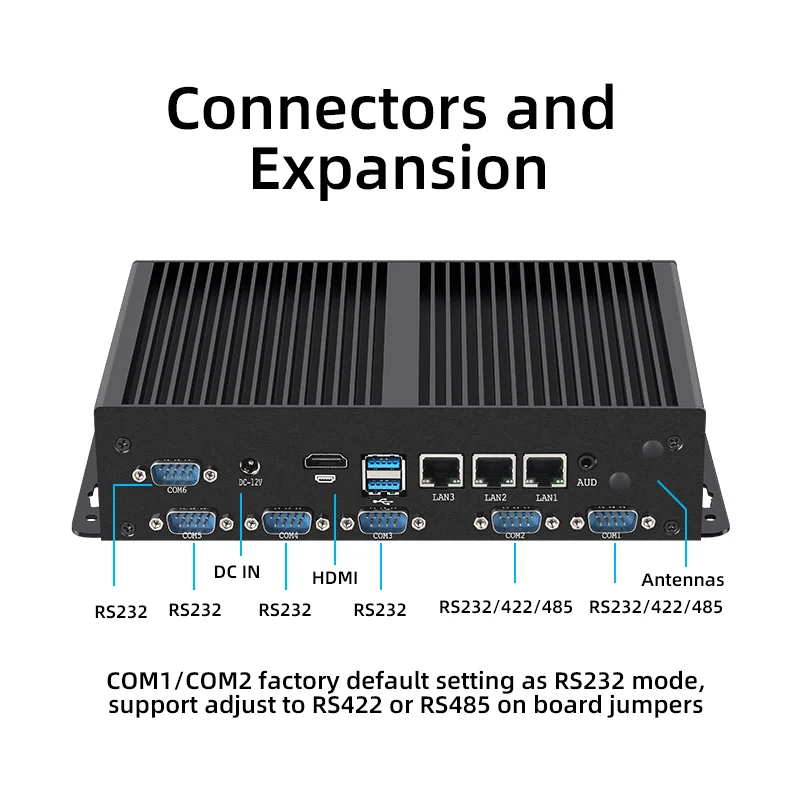 Imagem -05 - Mini pc Fanless com Wi-fi Intel I71165g7 I5-1135g7 6x com Rs232 Rs485 3x Lan Entalhe 4g 5g Win10 11 Linux Extensão de Gpio Lvds