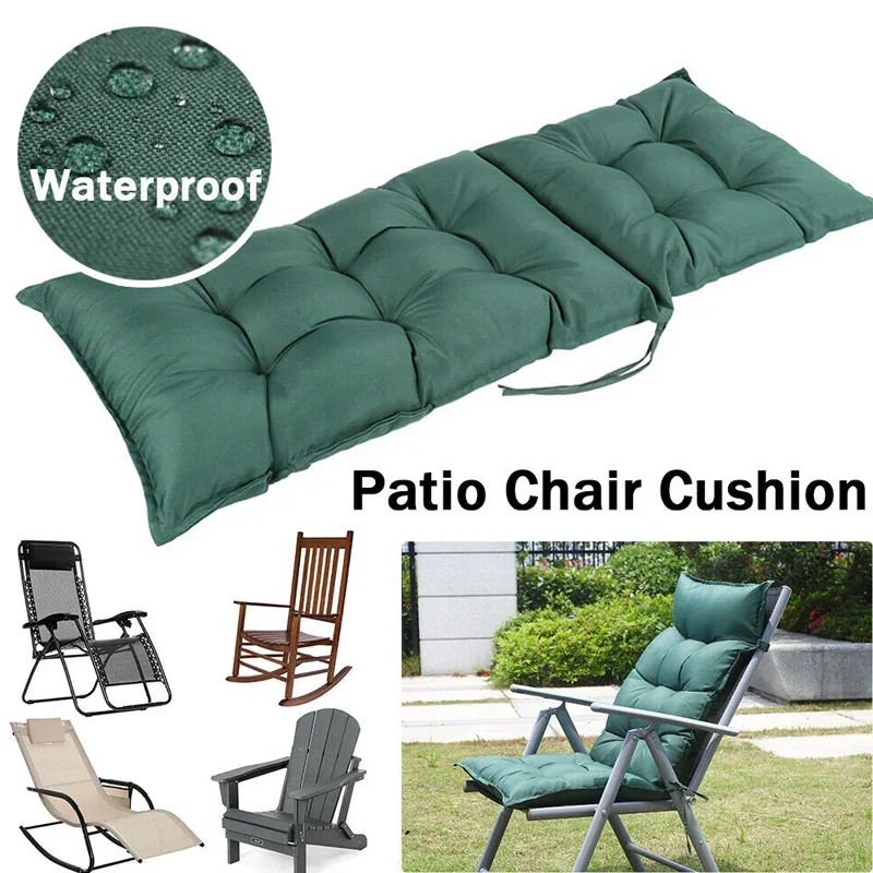 Outdoor Recliner Seat Cushion Seat Pad Waterproof Garden Patio Sun Bed Lounger Recliner Cushion Garden Bench Swing Seat Cushion