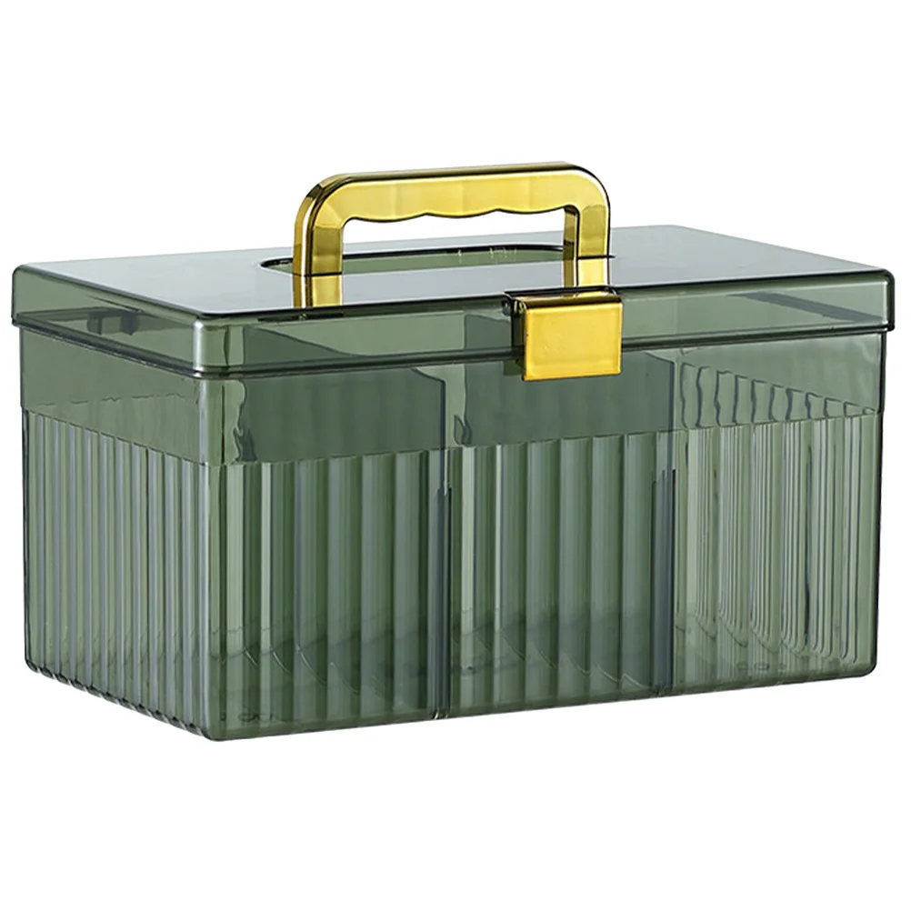 صندوق منظم أدوية محمول بسعة كبيرة، حقيبة تخزين بلاستيكية للإسعافات الأولية للسفر المنزلي والرياضة في حالات الطوارئ