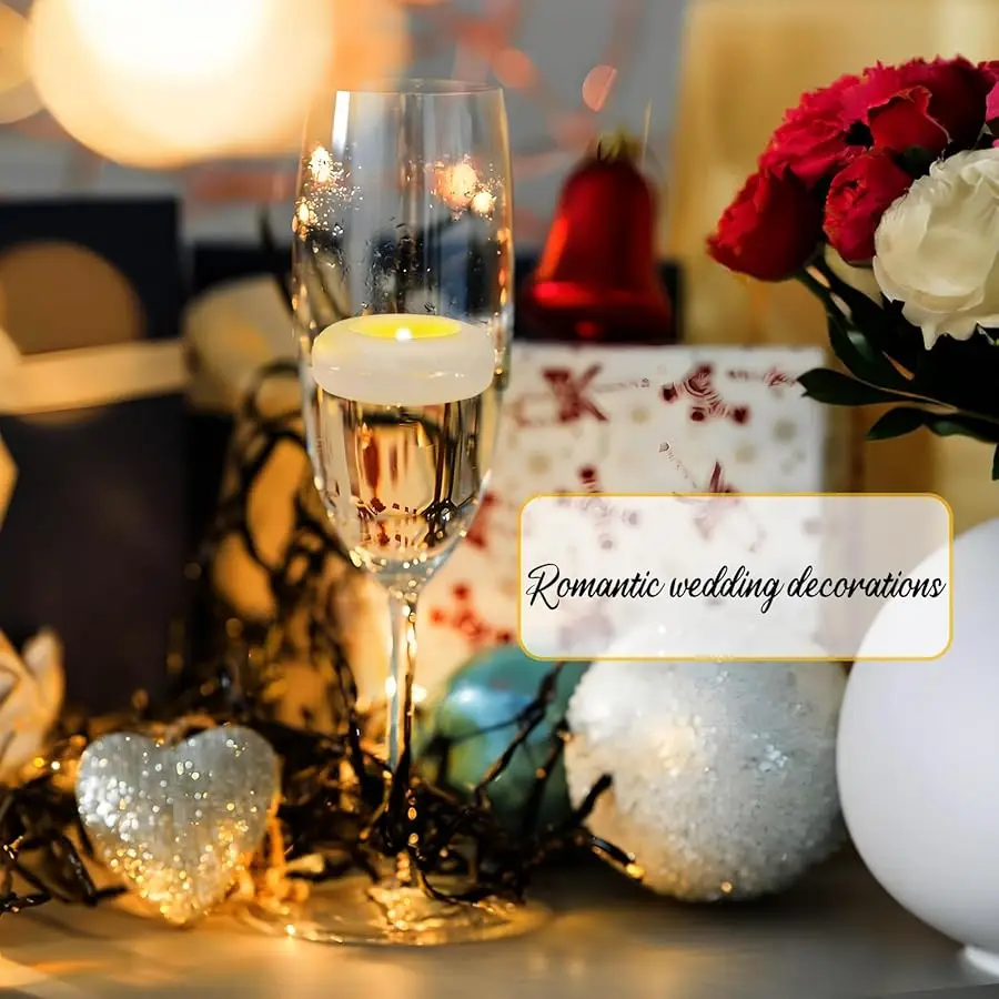 3 Inch Floating Candle Plastic Waterproof Flameless Floating LED Candle Light Glass Cup Candlestick Tube Vase Dining Table Art