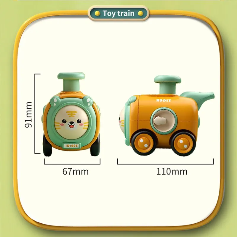 Inertial Toy Car Press Forward Mode Face-changing Train with Whistle ABS Material Fall-resistant Cartoon Car Gift for Kids