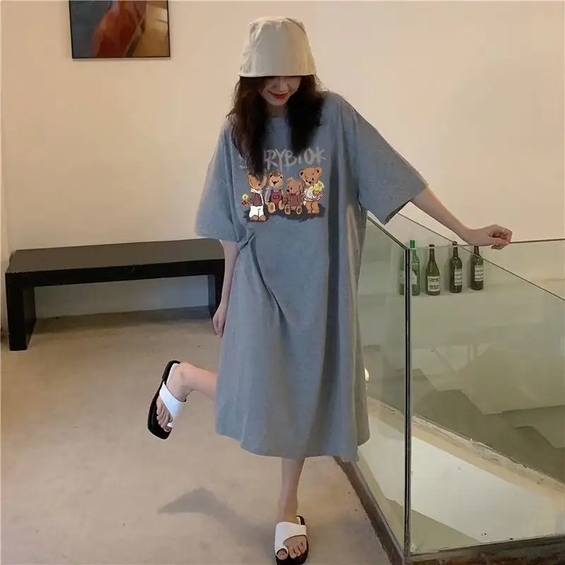 T-shirt ort-sav ample mi-long Dr coréen Sle, Design personnalisé de Hong Kong, fente ouverte, peut être porté à l'extérieur