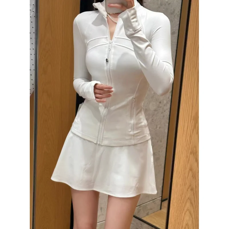 

2025 Women's Slim Fit Sport Jacket High Stretch Lightweight Cardigan for Yoga Running Gym Training Comfort Athletic Soli