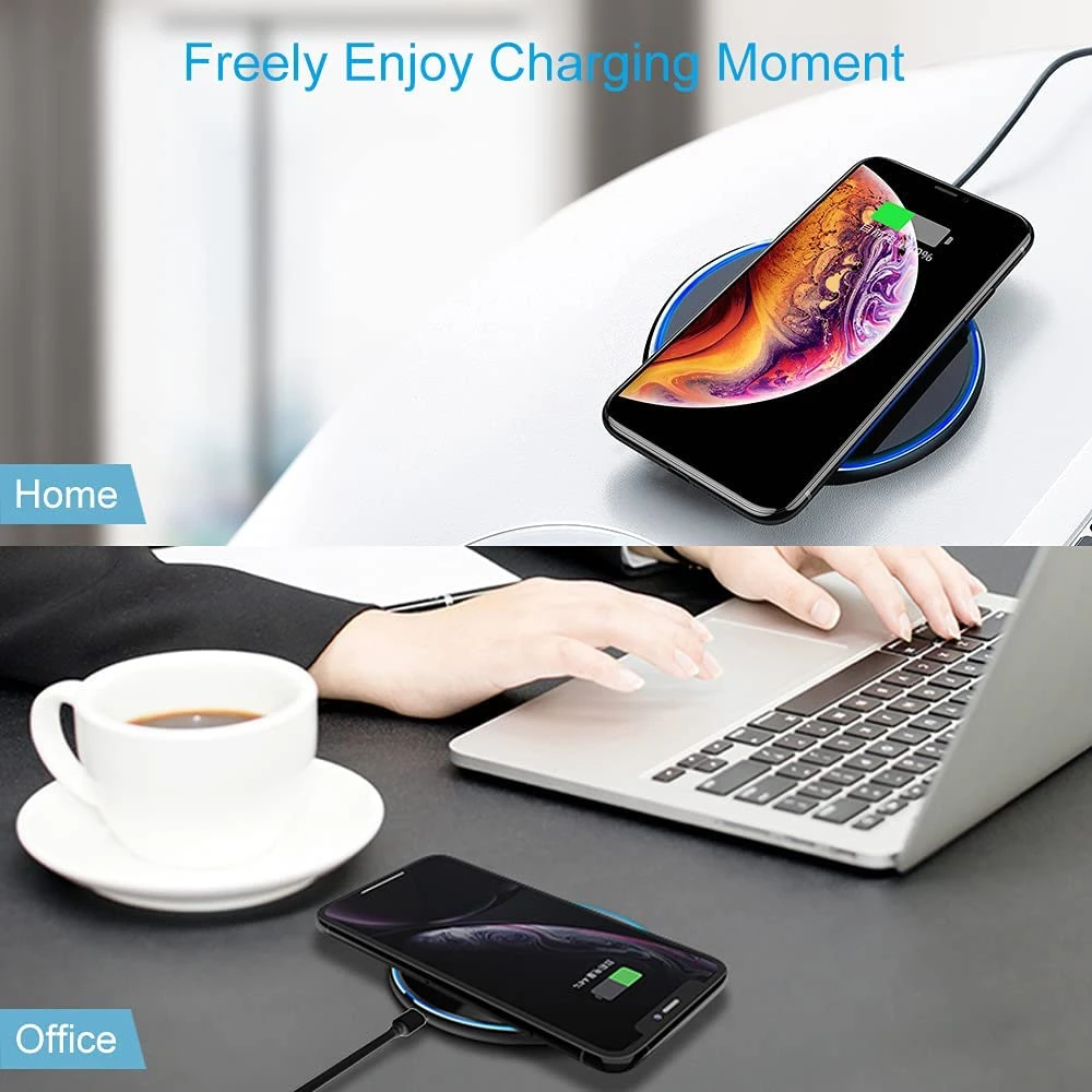 15W 10W 7.5W Qi Fast Chargers Wireless Charger USB C Ultra Thin Portable Safe Cellphone Type-c Wireless Charging Pad