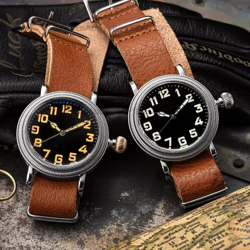 41Mm diameter retro pilot watch automatic mechanical movement watch male T014