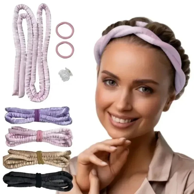 Heatless Wave Rod Head Band No Heat Silk Curls Ribbon Hair Rollers Sleeping Soft Headband Lazy Hair Curlers Hair Styling Tools