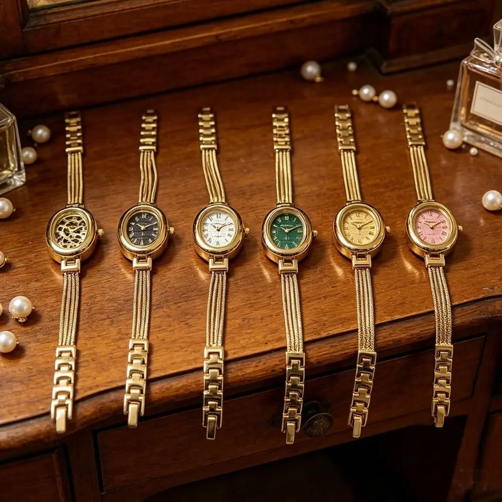 Antique Alloy Quartz Wristwatch Gold Fashion Accessory Tassel Chains Watch Oval Quartz Watch Daily Use