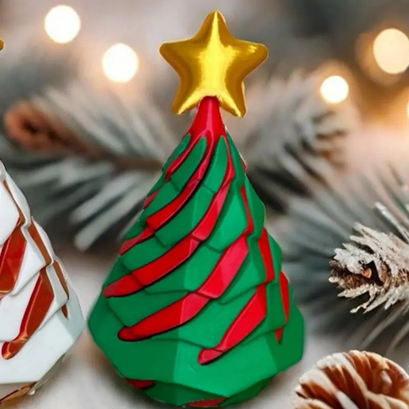 Christmas Tree Spiral Cone Passthrough Christmas Tree Sculpture Spiral Cone Fidget Toy Red Green Infinity Spiral Tree Funny