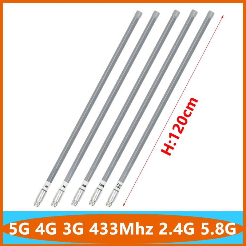 

FRP 120CM 5G 4G LTE 3G GSM 868Mhz 915Mhz Lora Helium Hotspot Miner Antenna 2.4G 5.8G Outdoor 15DBI Omni WiFi Fiberglass Aerial