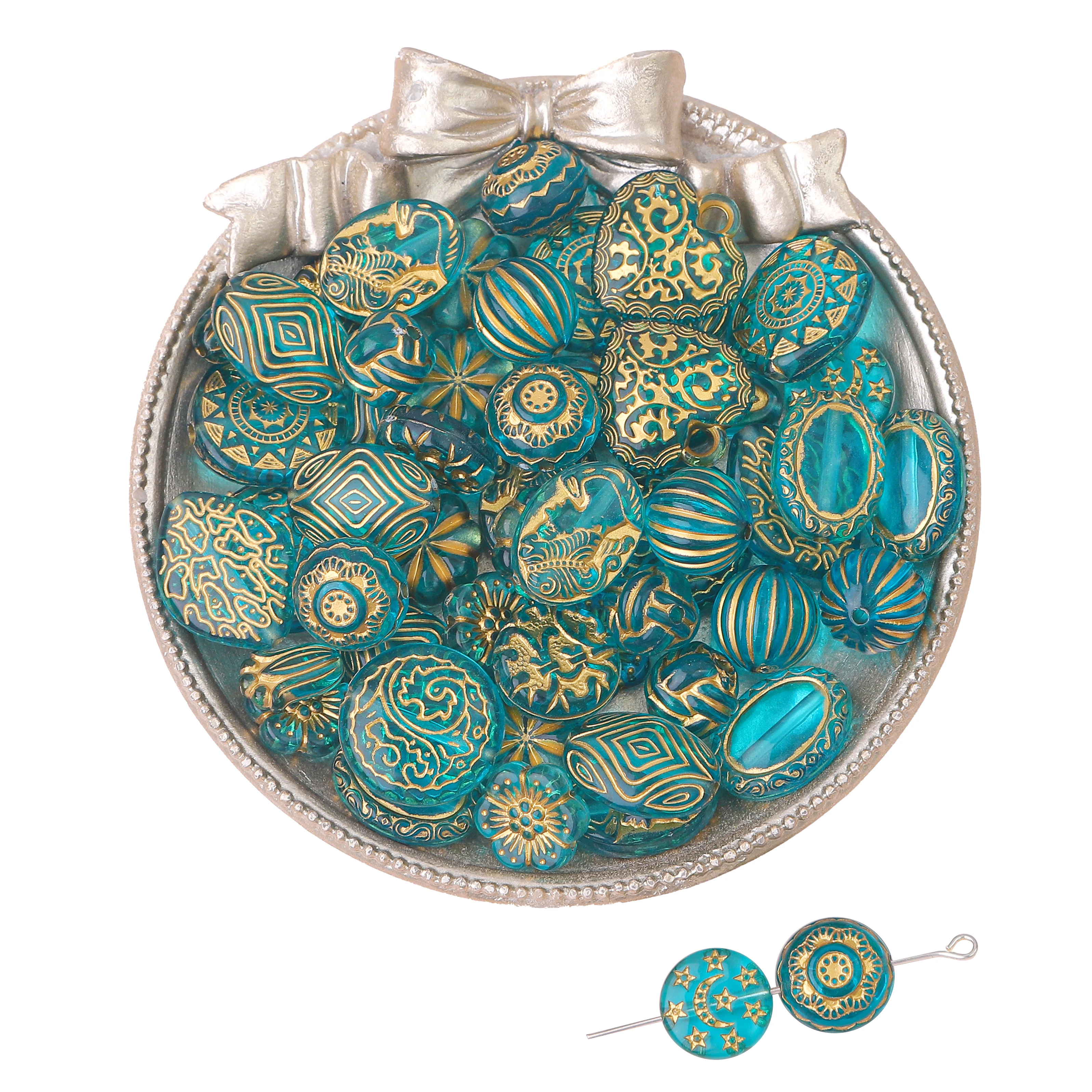 15-80pcs Acrylic Turquoise Baroque Loose Spacer Beads For DIY Earrings Bracelet Necklace Jewelry Making