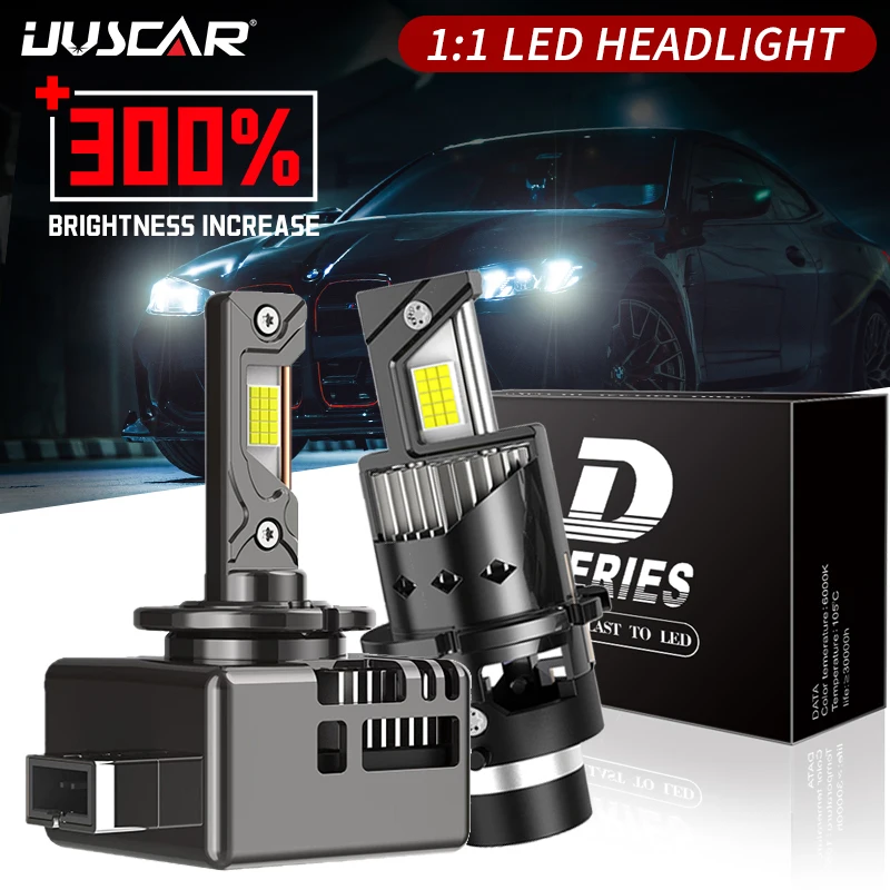 

UVSCAR D1S LED Canbus D2S D3S D4S D5S D8S Автомобильная фара HID Лампа 300 Вт 6000K 1:1CSP Чип Автомобильный фонарь Турбо Лампа Plug And Play 12 В