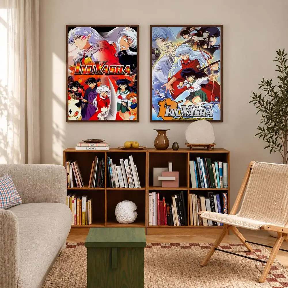 Fantasy Anime Inuyasha Poster Self-adhesive Waterproof Paper Sticker Art Coffee House Bar Room Wall Decor