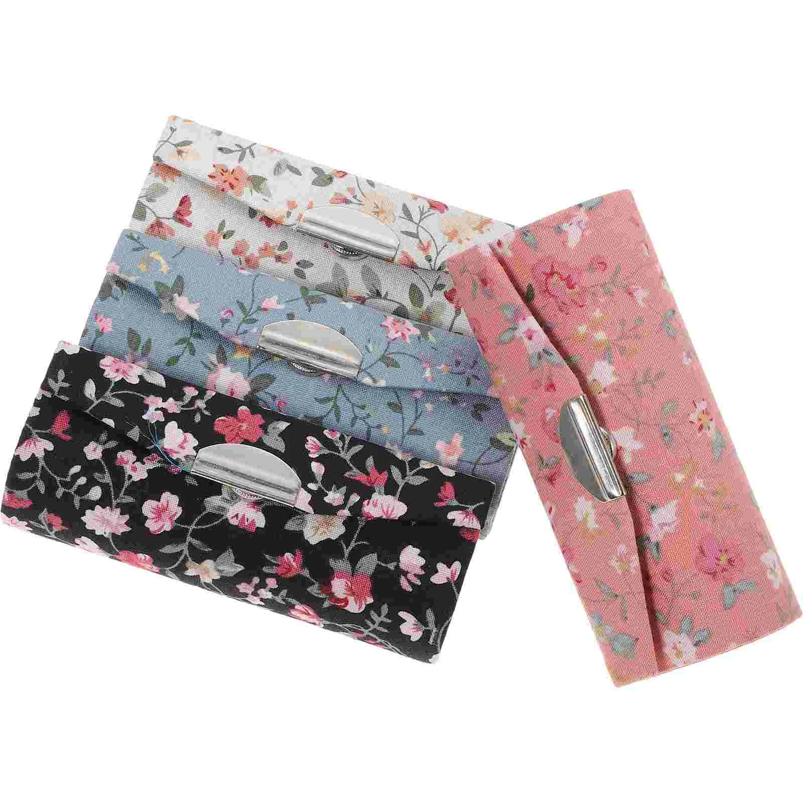 4 PCS Lipstick Make up Miss Travel Floral Case Cases for Traveling Gift Holder