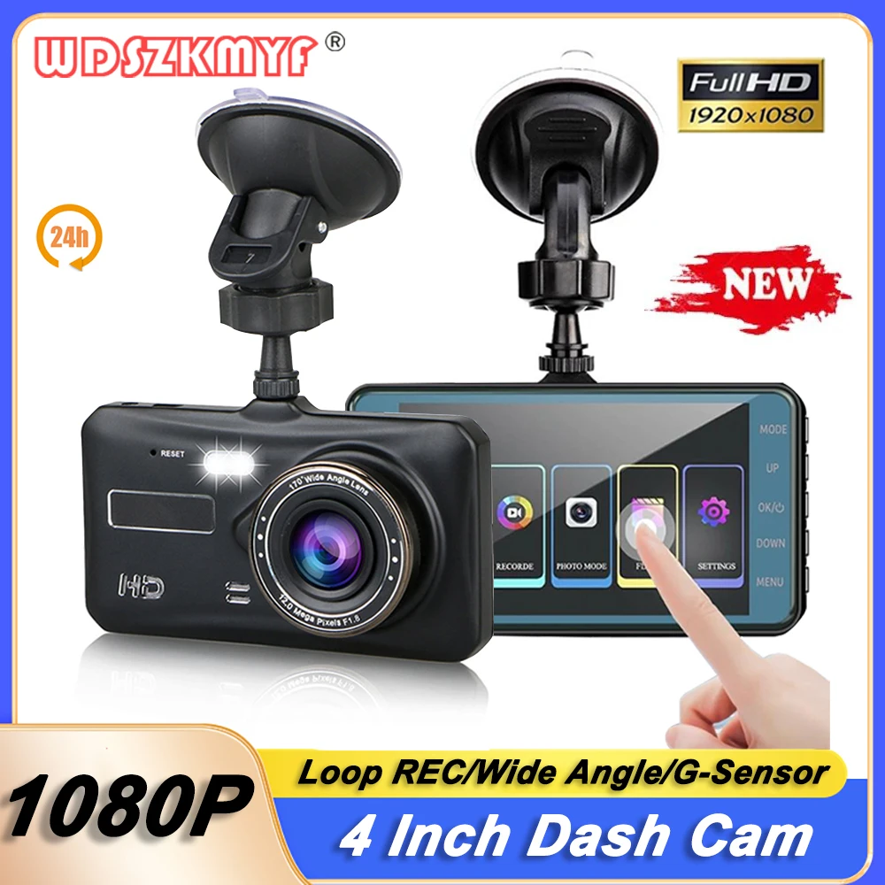 

4-inch 1080P Dash Cam for Cars Touch Screen Car DVR Video Recorder Rear View Camera for Vehicle Parking Monitor Black Box 24H