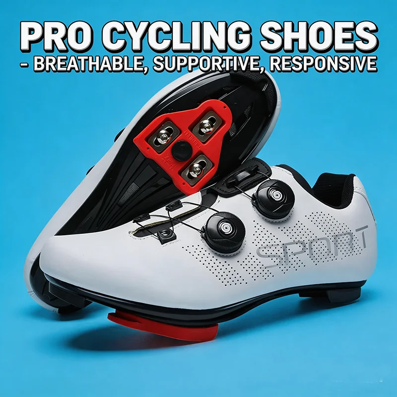 New Road Cycling Shoes Men's Outdoor Sports Riding Shoes Women's Lock-assisted Professional Hard Bottom Non-slip Bicycle Shoes