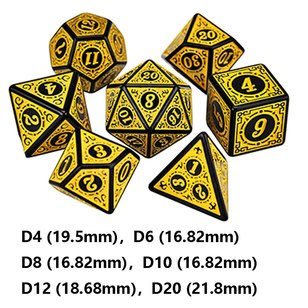 Iidescent Glitter Jogo Acessório Dice Set, TRPG, DND, D4, D6, D8, D10, 7-Die