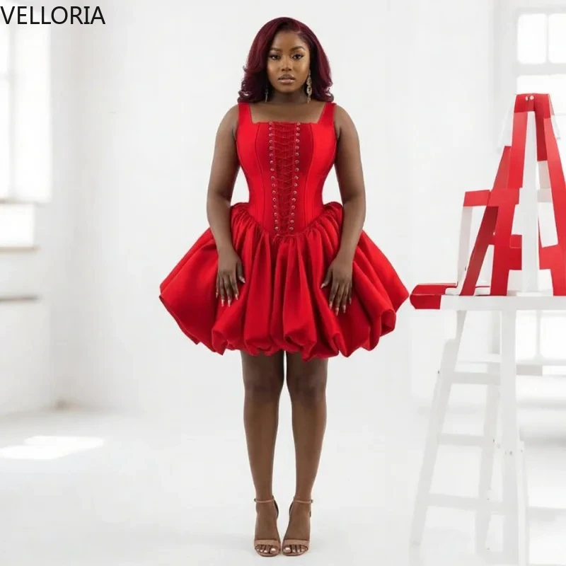 

Customized Red Cocktail Dress 2025 Tight Corset Elegant Satin Short Party Dress Evening Dress Vestdos De Fiesta Customized