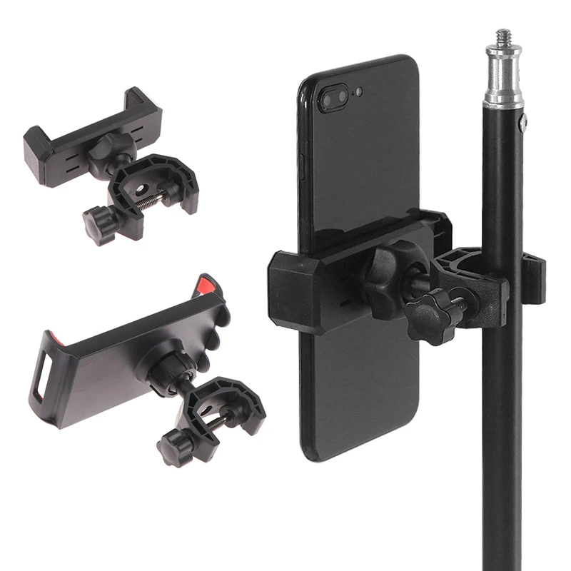 Phone Holder 360 Degree Rotating Universal Microphone Supporting Stand For 6.5-18cm Smart Phones Music Live Show Holder