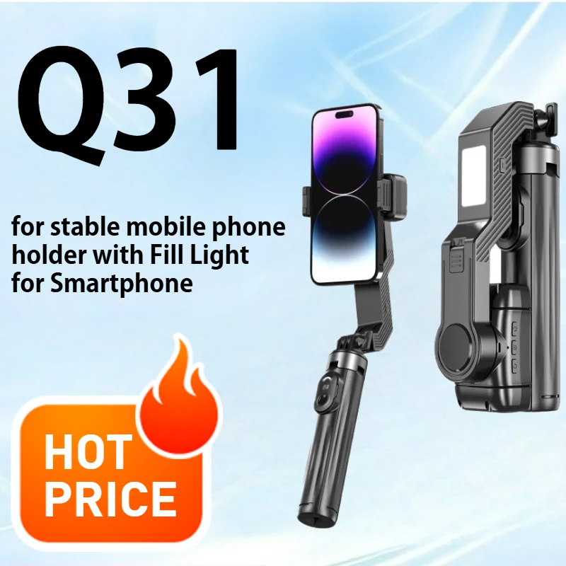 

Q31 Single-Axis Stabilizer Selfie Stick Tripod Smart and stable mobile phone holder with Fill Light for Smartphone