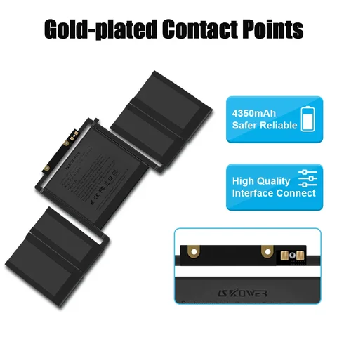 SKOWER A1819 Laptop Batteri för Apple MacBook Pro 13 tum A1706 Sent 2016 Mitten 2017 10 best sales MacBook-batteri - №3
