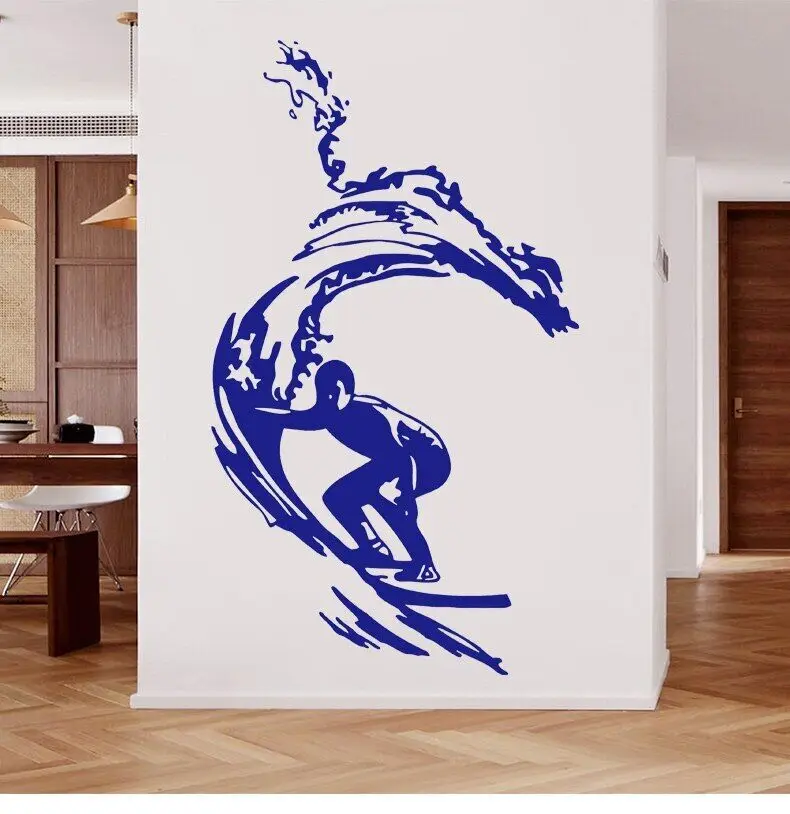 Surfing Surfer Surfboard Surf Beach Wall Sticker Vinyl Home Decor Removable Sport Decal Interior Decoration Mural Wallpaper 3Y34