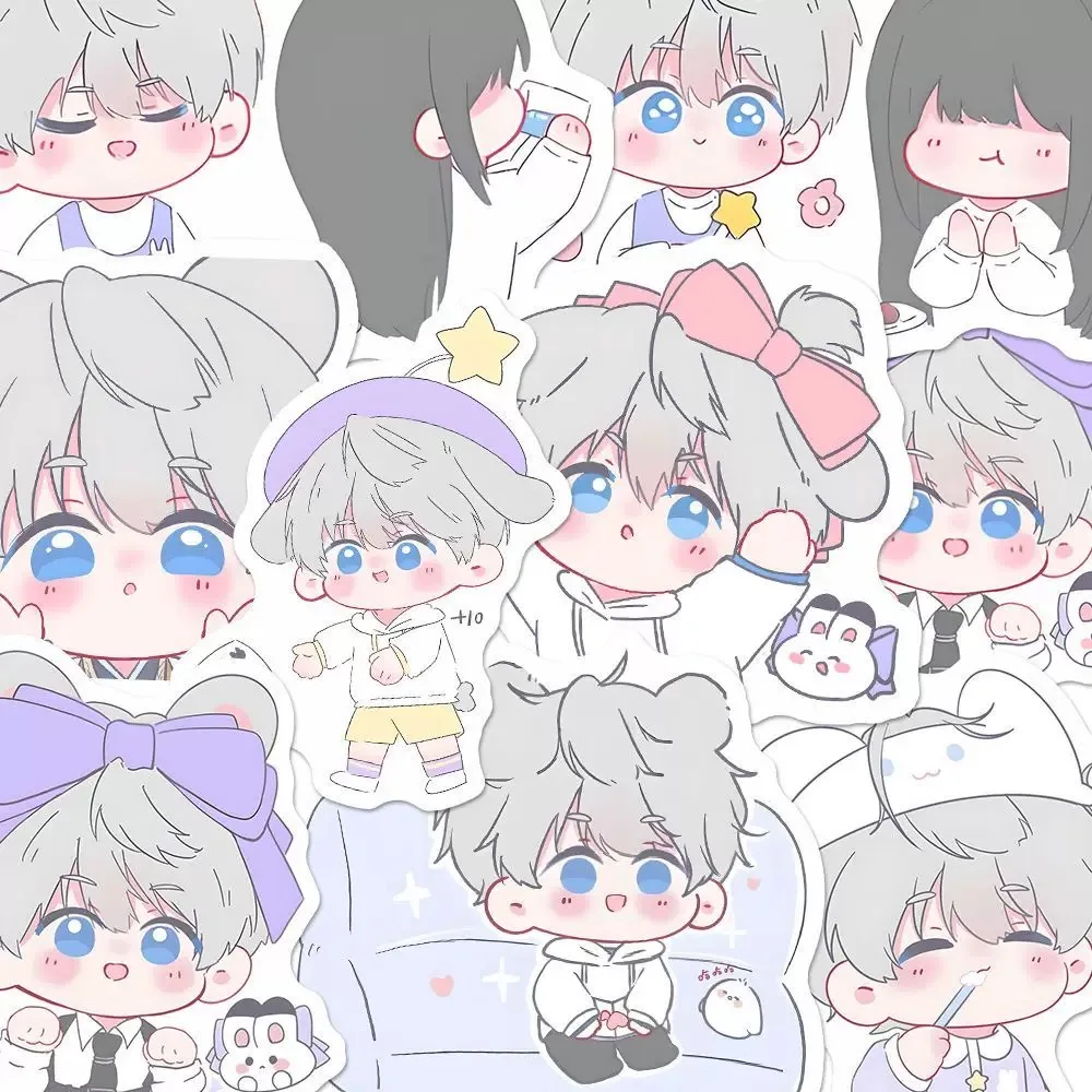 100 ملصق الحب والسماء العميقة Shenxing Q كارتون أنيمي لطيف الديكور حساب الهاتف المحمول ملصقات مقاومة للماء