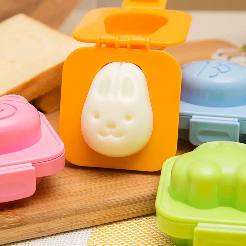 Cartoon Cute Boiled Egg Mold, Carrinho de peixe, Heart Egg Sushi Rice Mold, Decorado Fondant Cake, Ferramenta Suplementar de Almoço Infantil