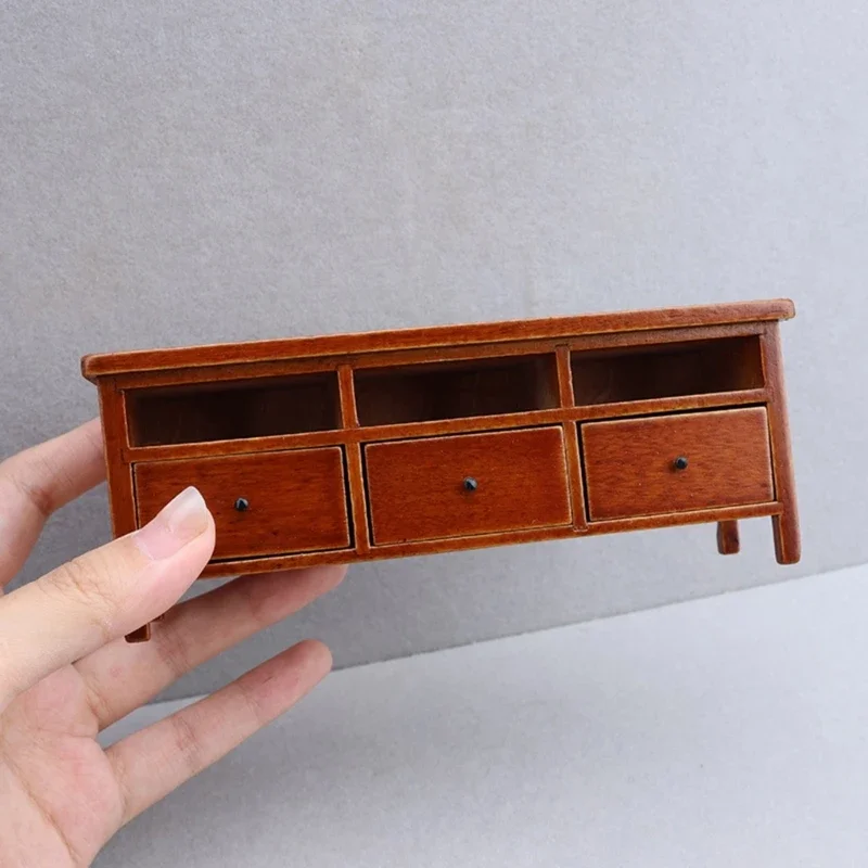 Armario para casa muñecas, cajón almacenamiento madera, juguete para juego imitación, muebles para sala