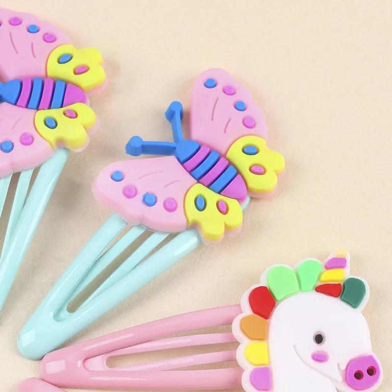 10PCS Nette Einhorn haarnadeln Für Baby Mädchen Süße Schmetterling Haar Clips meerjungfrau regenbogen Haar Clips Barrettes Kinder Haar Zubehör