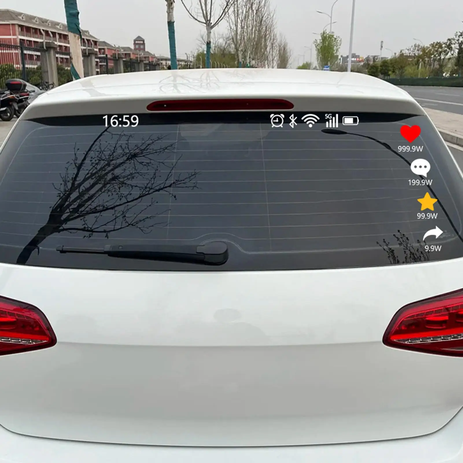 Car Window Decals Fade-Resistant Waterproof Reflective Social Media Inspired Bumper Decals For Rv Suv Truck Men Ladies Bumper