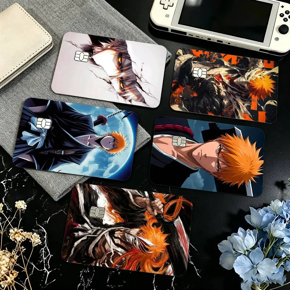 Anime B-Bleach-ES I-Ichigo Kurosaki  Credit Card HD Stickers Small Chip Waterproof Sticker Game Card Decal Gift