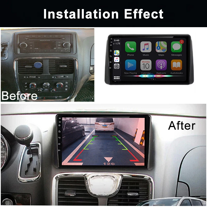 أندرويد 4G واي فاي DSP سيارة ستيريو شاشة تعمل باللمس Carplay DSP BT نظام تحديد المواقع مشغل ديفيدي راديو السيارة الوسائط المتعددة ل دودج جراند قافلة 2008-2020 #2