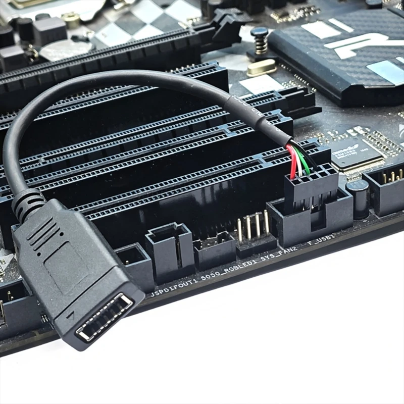 

USB2.0 9PIN To Type E Motherboard Header Cable With Convenient Front Type C Connectors For Desktop Compatibility