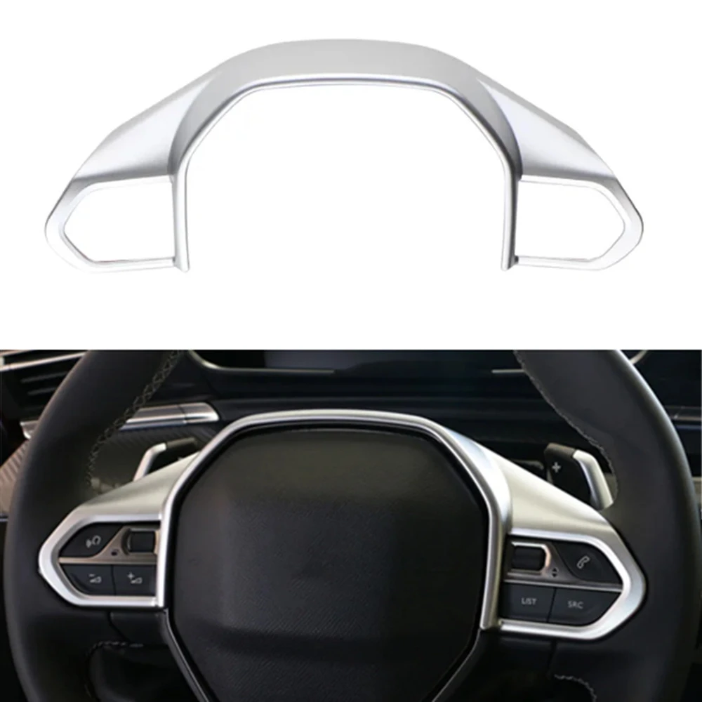 

​ABS Car Steering Wheel Button Panel Sticker Decorative Frame Cover Trim for Peugeot 3008 GT 4008 5008 Interior Accessories