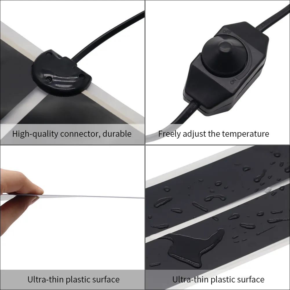 Adjustable Temperature Heating Pad Heater Amphibians Supplies Heating Mat for Reptiles Climbing Pet Terrarium 7W 14W 20W 28W