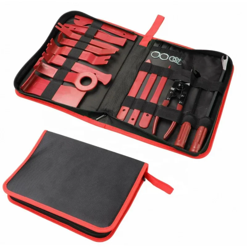 

Набор из 19 красных пластиковых инструментов для ремонта: монтажные лопатки для демонтажа приборной панели и дверных панелей