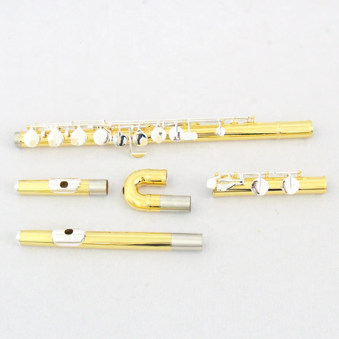 Flute Instrument for Sale Professional Flute Gold Plated Body Silver Plated Keys Alto Flute