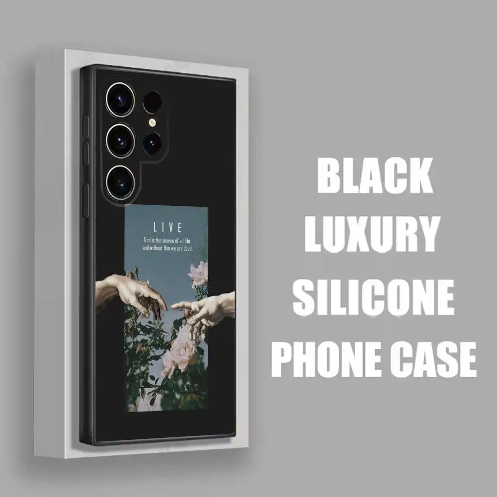 The Creation of Adam Michelangelo Phone Case For Samsung S25,S24,S21,S22,S23,S30,Ultra,S20,Plus,Fe,Lite,5G Black Cover