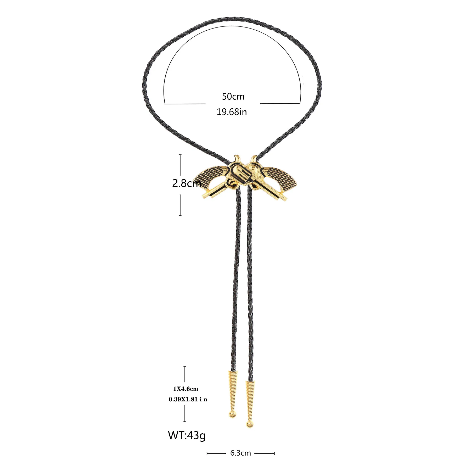 Double-barrel pattern bolo tie - Western style clothing accessory