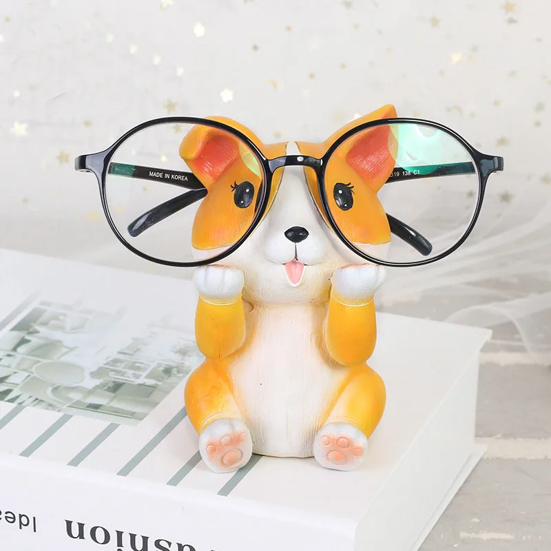 

Cute Corgi Eyeglasses Holder Stand Glasses Rack Sunglasses Display Shelf Kawaii Puppy Desktop Ornaments Crafts Christmas Gift