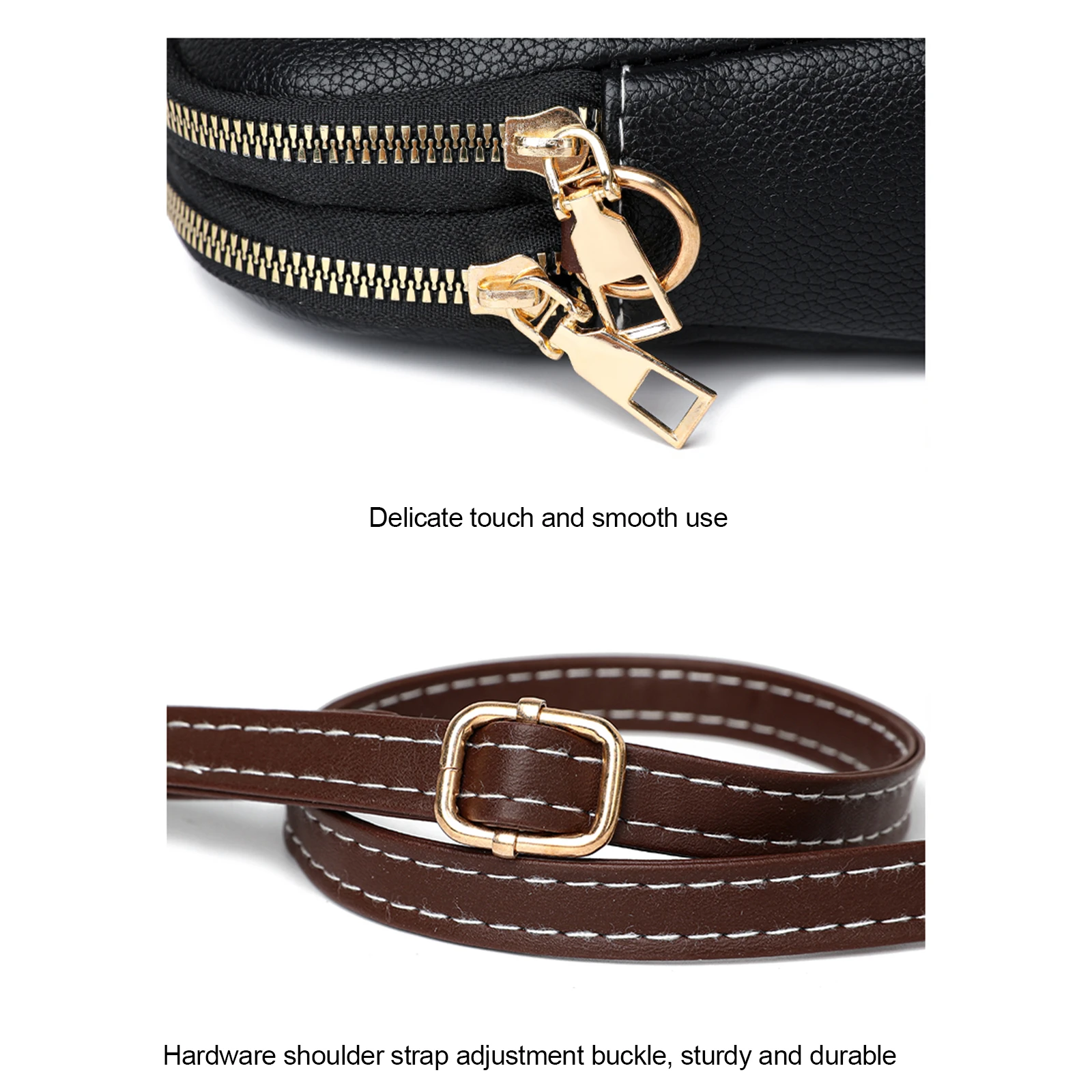 Crossbody Schoudertas Met Ritssluiting En Verstelbare Riem Voor Kaarten Geld Telefoon Portemonnee