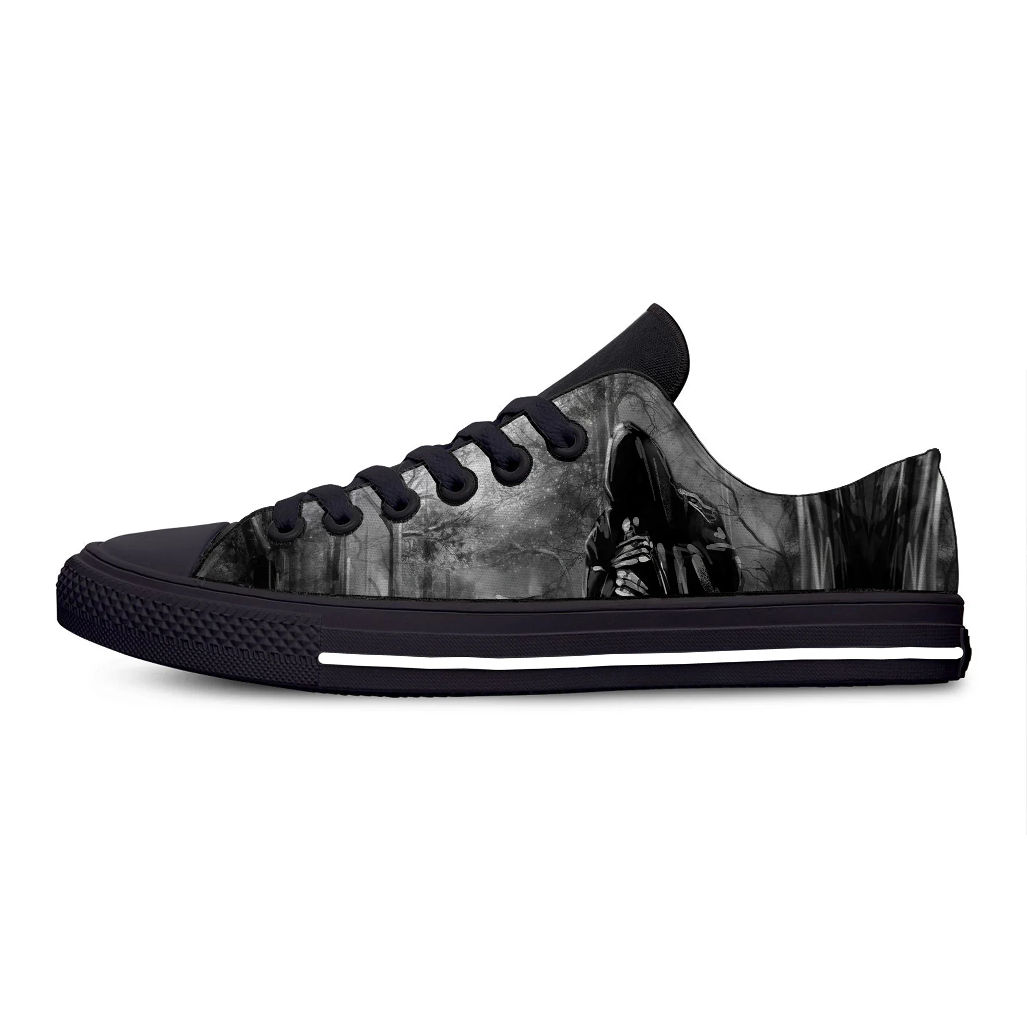 

Hot Cool Summer Goth Devil Gothic Punk Grunge Horror Halloween Casual Shoes Low Top Lightweight Breathable Men Women Board Shoes
