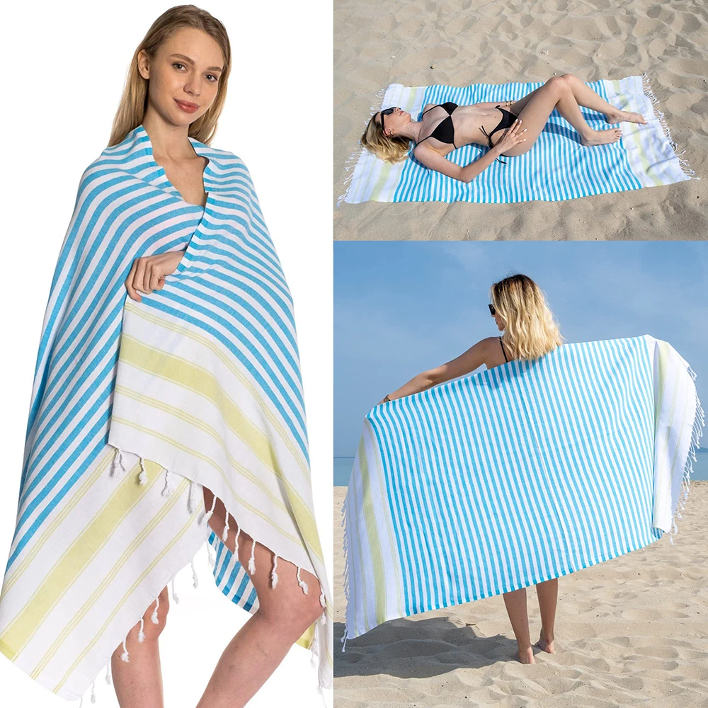 YEUZLICOTTON Hot Sale Beach Towel 100% Cotton 100x180cm Soft Large Bath Towel Wearable Bathrobe Woman Shower Yoga Magic Beach