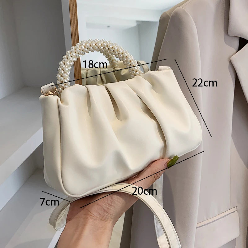 New Fashion Solid Color Cloud Bag Simple And Stylish Soft Surface Handbag