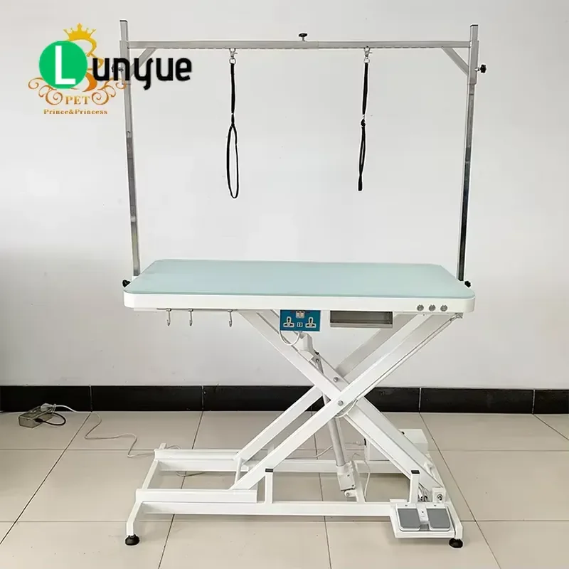Electric Height Adjustable Dog Grooming Table with LED Light Veterinary Equipment for Pet Home Use Professional Lift