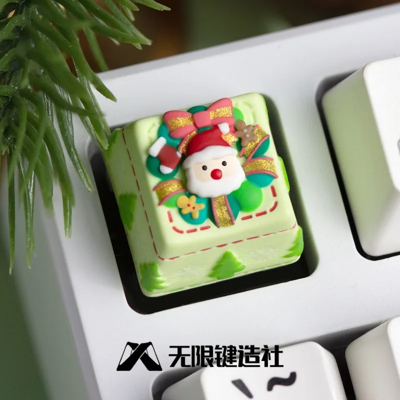 Relief Christmas Theme Anime Keycaps Mechanical Keyboard Resin Custom Keycaps PC Game Keyboard Accessories Cartoon Gifts Collect