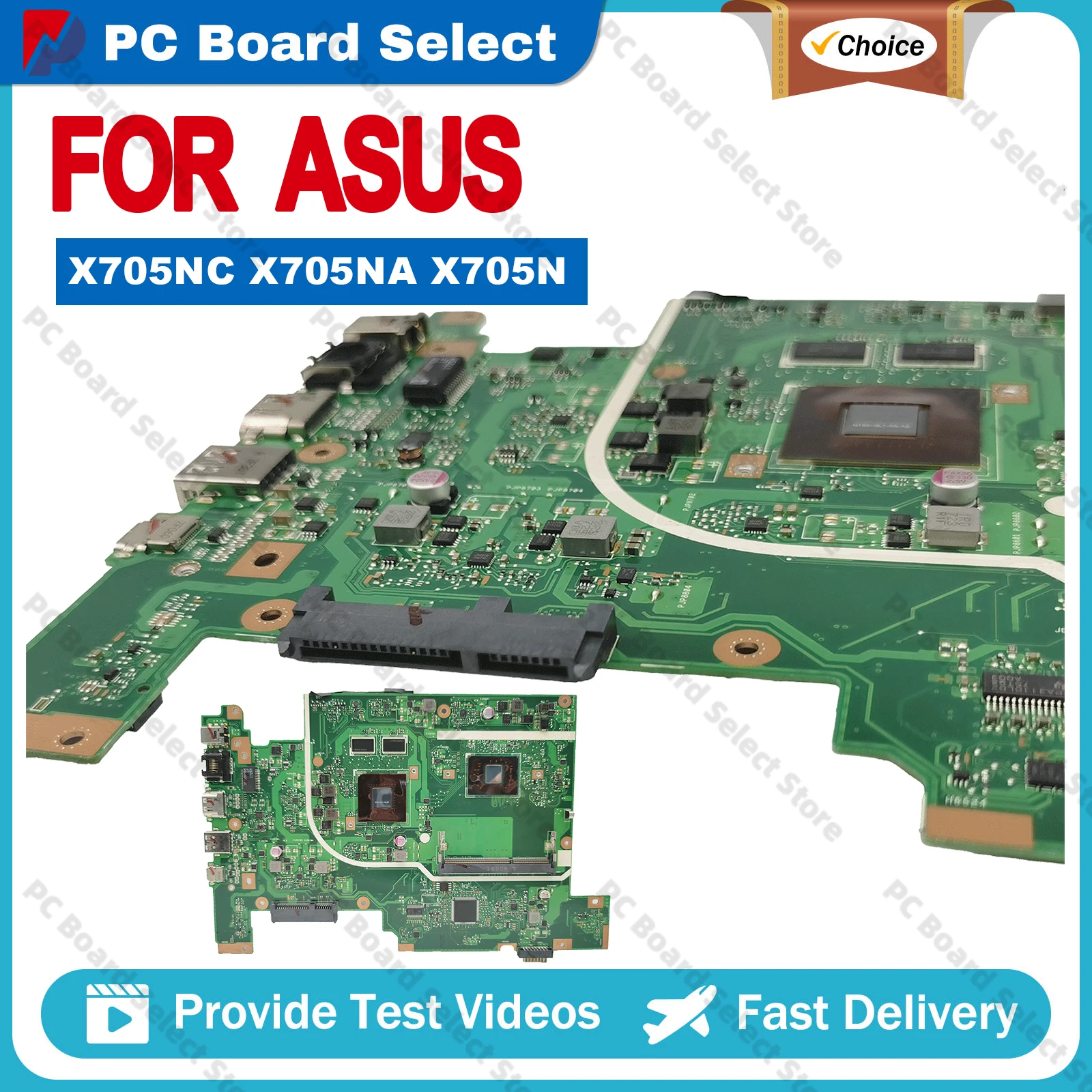 

X705NC Notebook Mainboard For ASUS VivoBook 17 X705NA X705N X705NC Laptop Motherboard N3350 N4200 CPU GT810M 100% Tested OK