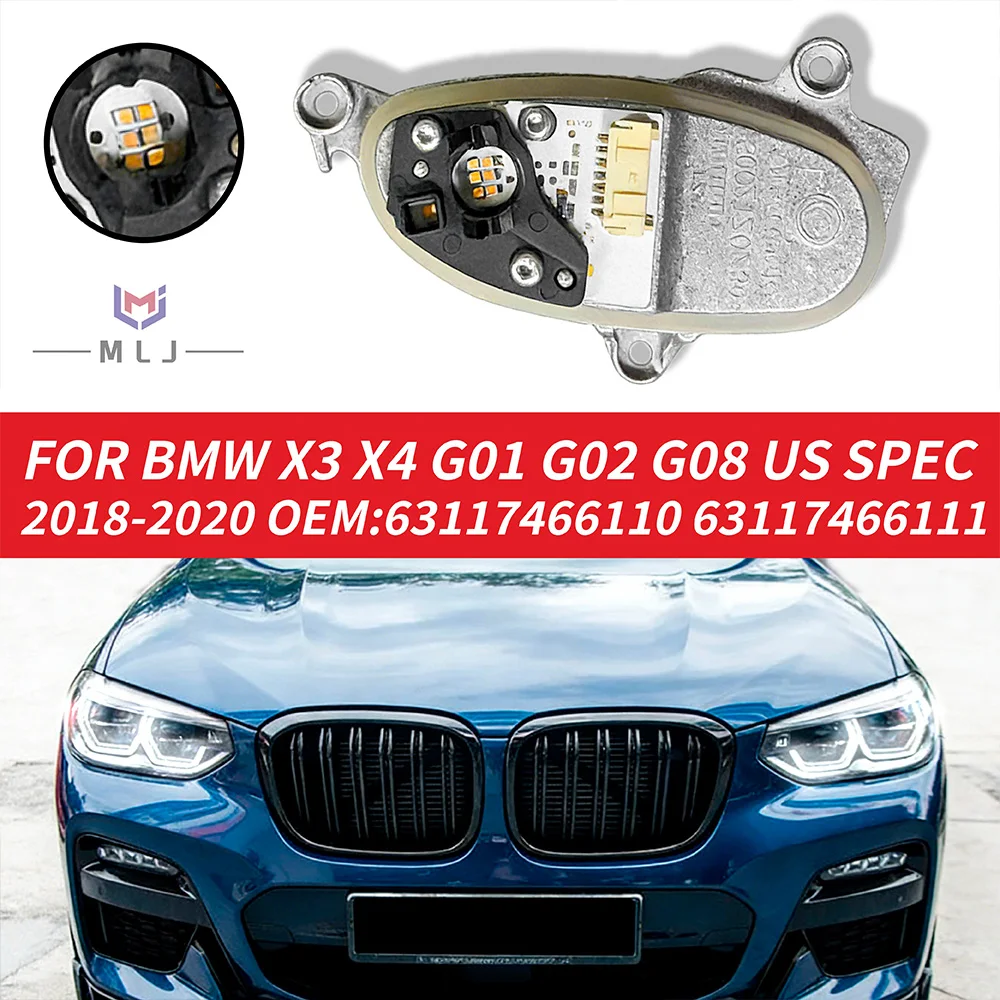 

LED Headlight Turn Signal Steering Module 63117466111 63117466110 Left Right For BMW X3 G01 X4 G02 2017-2019 US Spec Accessories